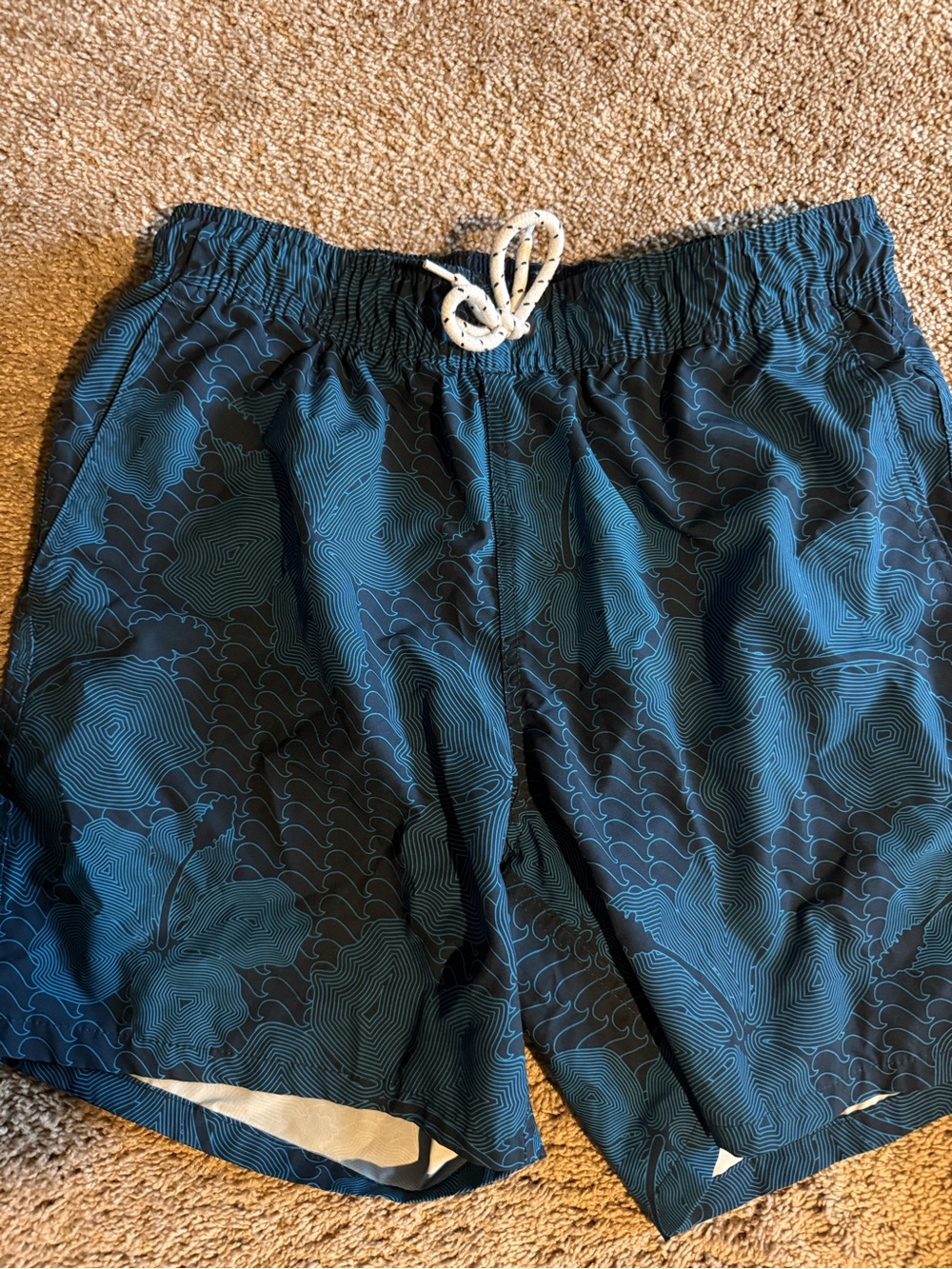 George Blue Floral-Pattern Athletic Swim Shorts